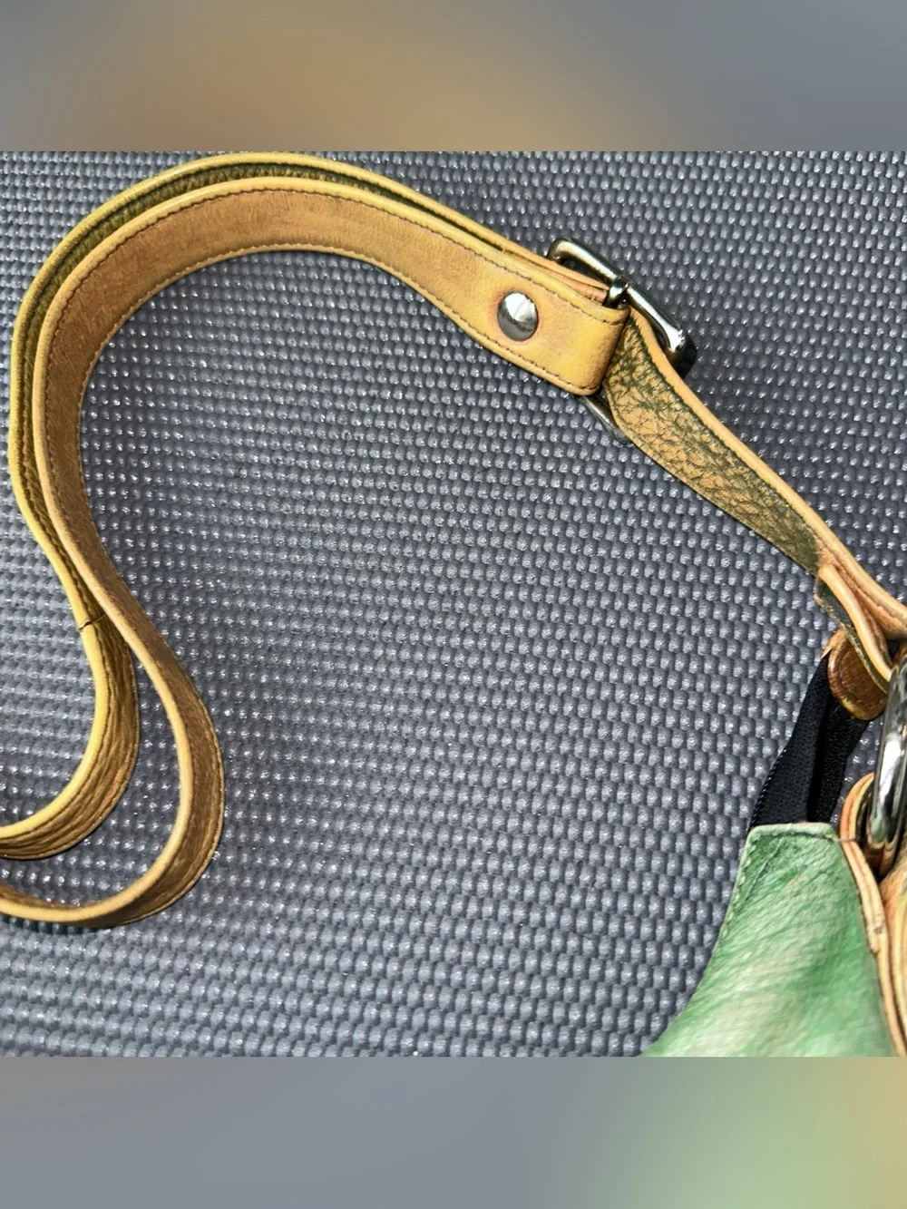 Anuschka Hand Painted Genuine Leather Hobo Shoulder Bag Peacock Floral